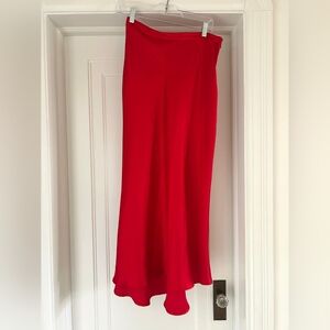 Zara Red Satin Skirt